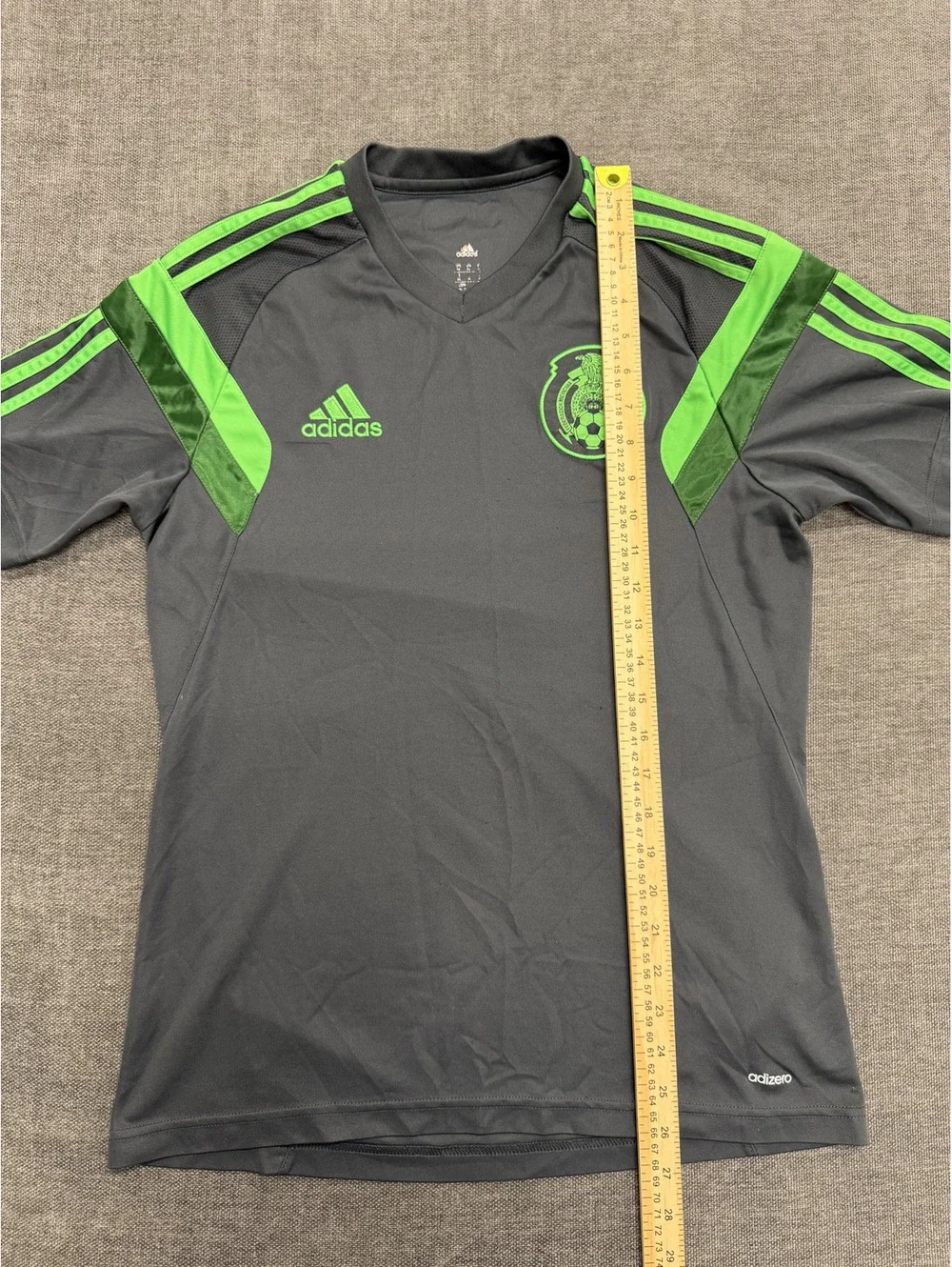 Adidas Mexico National Soccer Team Adizero Jersey Gray Green Size M